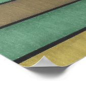 Poster Vagues vertes Abstraites rayées et cercle pourpre (Coin)