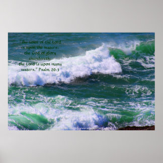 Poster Vagues vertes Imprimer avec versets d'écriture