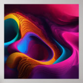Poster Vagues vibrantes de couleur (Devant)