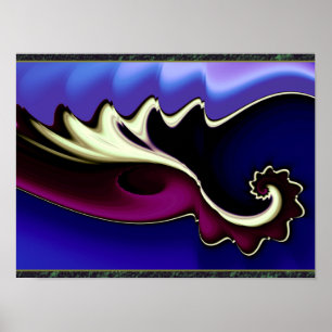 Poster Vagues violettes et bleues