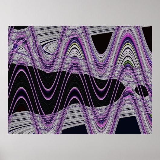 Poster vagues violettes noires (Devant)