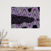 Poster vagues violettes noires (Cuisine)