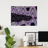 Poster vagues violettes noires (Bureau à domicile)
