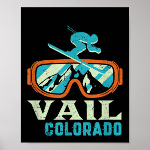Poster Vail Colorado Mountain Ski Rétro Vintage Et Sn