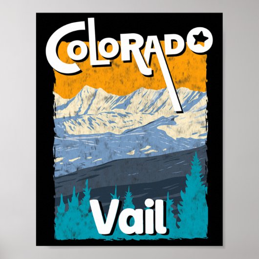 Poster Vail Colorado Mountain State Rocky Mountains Tee S (Devant)