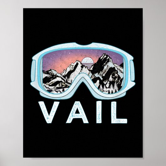Poster Vail Ski Snowboard Design_vail, Co Goggles Ski (Devant)
