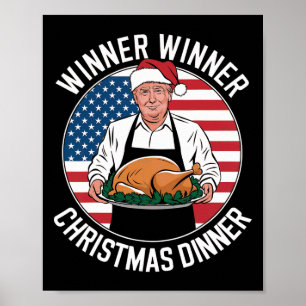 Poster Vainqueur de Trump Dîner de Noël Père Noël A