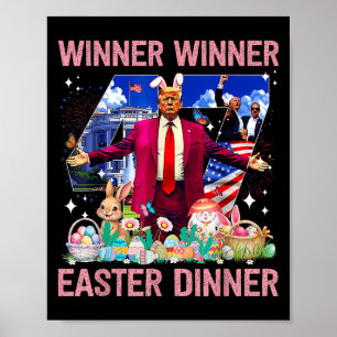 Poster Vainqueur Dîner de Pâques Trump Bunny Hunt Eggs Ha