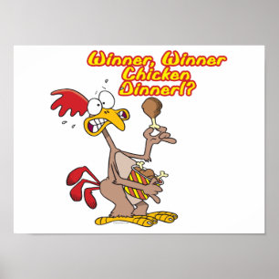 Poster vainqueur dîner poulet ironie humour