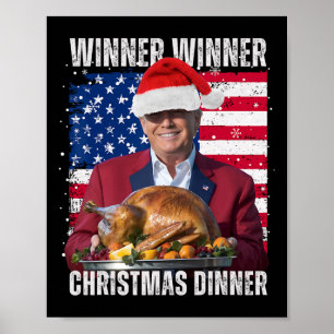 Poster Vainqueur du dîner de Noël Humour Funny Trump X