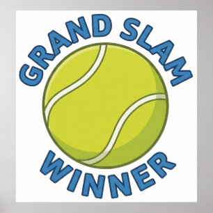 Poster Vainqueur du Grand Chelem Balle de Tennis Champion