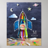 Poster Vaisseau spatial à thème spatial ~ Monogramme pers (Devant)