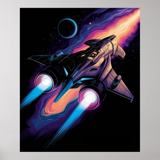 Poster Vaisseau spatial futuriste (Devant)