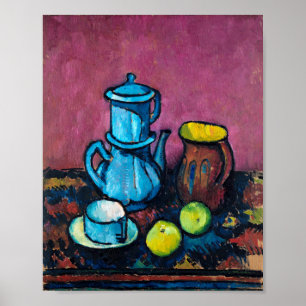 Poster Vaisselle au café et pommes   Alexander Kanoldt