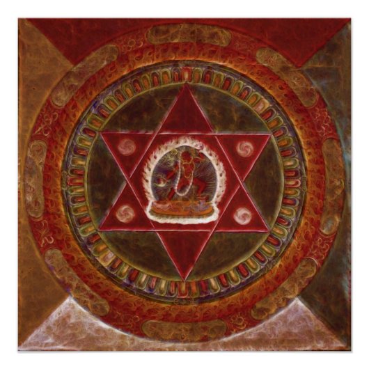Poster Vajrayogini se dresse dans deux triangles rouges c (Devant)