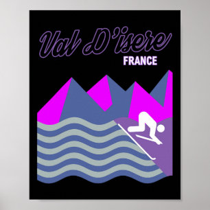 Poster Val D'Isere Alpes françaises France Station de ski