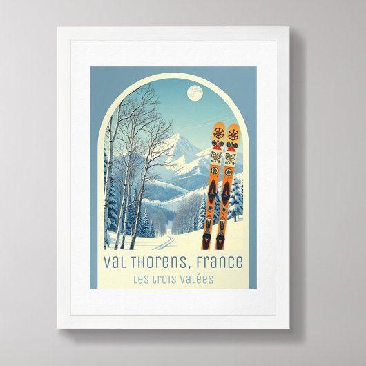 Poster Val Thorens France Les trois Vallées