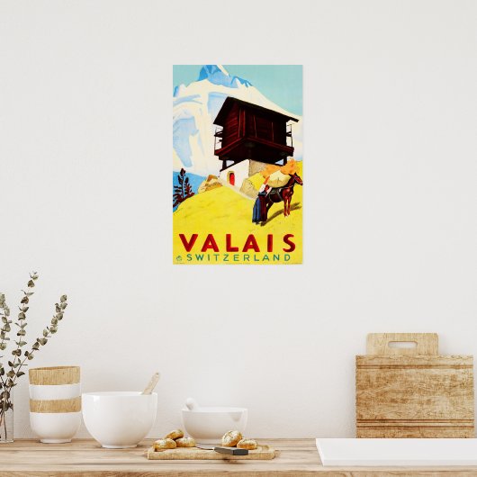 Poster VALAIS Suisse Alpine Resorts Tourisme (Cuisine)