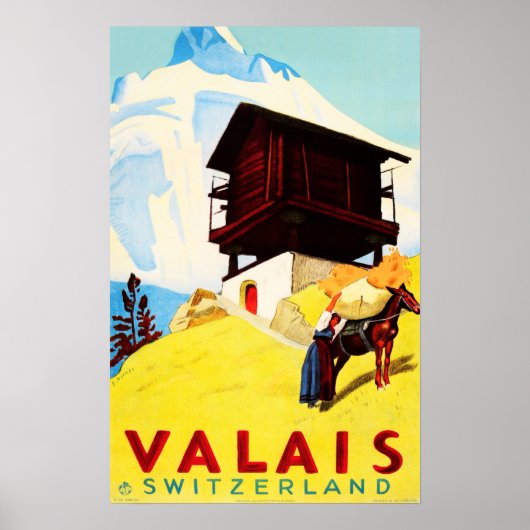 Poster VALAIS Suisse Alpine Resorts Tourisme (Devant)