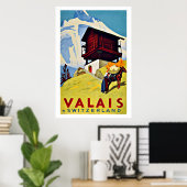 Poster Valais, Suisse Vintage voyage (Bureau à domicile)