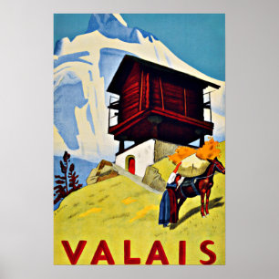 Poster Valais,Switzerland Vintage Travel