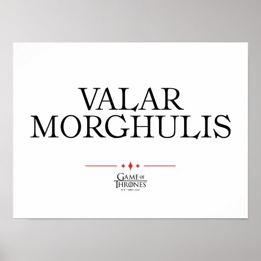 Poster Valar Morghulis (Devant)