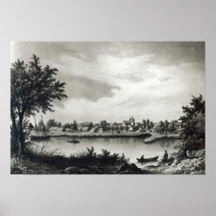 Poster Valdivia, 'de l'histoire de Chile'engraved