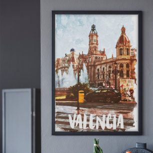 Poster Valencia Espagne Architecture Voyage