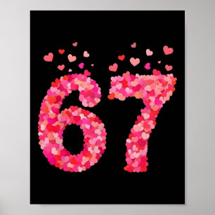 Poster Valentin drôle 6 7 Mème Garçon Six Sept Cœurs Gen