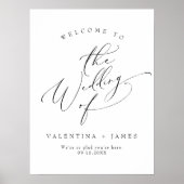 Poster VALENTINA Élégant Mariage Script Minimaliste (Devant)
