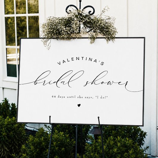 Poster VALENTINA Modern Elegant Script Fête des mariées