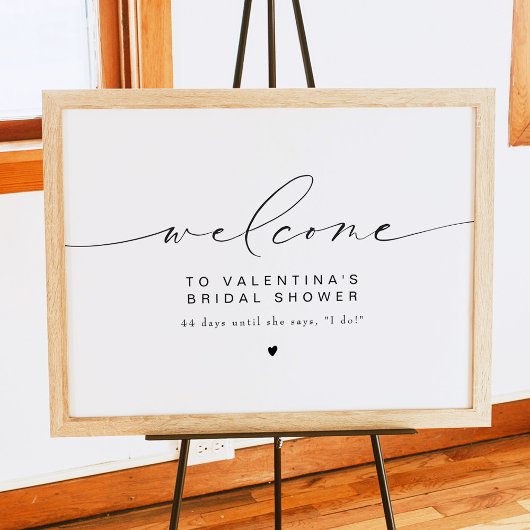 Poster VALENTINA Modern Elegant Script Fête des mariées