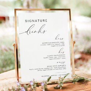 Poster VALENTINA Son et ses Signature Boissons Cocktails