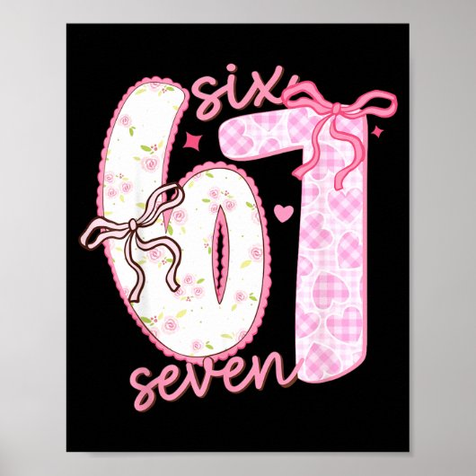 Poster Valentine 6 7 Funny Six Seven 67 Happy Valentines  (Devant)