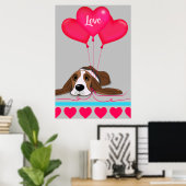 Poster Valentine Basset Hound (Bureau à domicile)