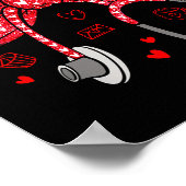 Poster Valentine Coquette Bow Nurse Stethoscope Nursing D (Coin)