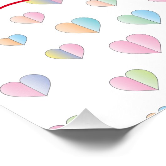 Poster Valentine Élégant Coeurs Interverrouillés Design (Coin)