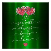 Poster Valentine Élégant Coeurs Interverrouillés Design (Devant)