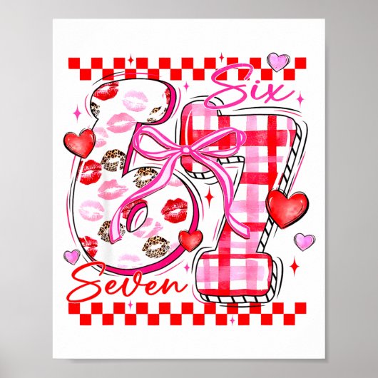 Poster Valentine Funny Six Seven 6 7 Meme Slang Men Women (Devant)