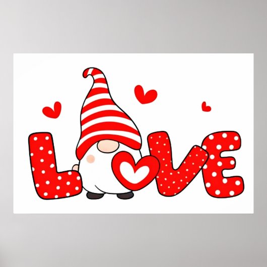 Poster Valentine gnome (Devant)