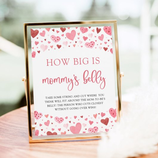 Poster Valentine How Big Is Mommy's Belly Shower Game