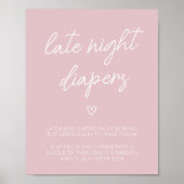 Poster Valentine Minimaliste Coeur Late Night Diapés (Devant)