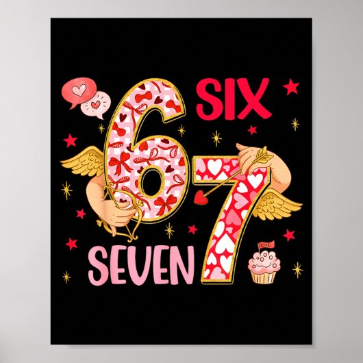 Poster Valentine Nge 67 Funny Saying Six Seven Valentine' (Devant)