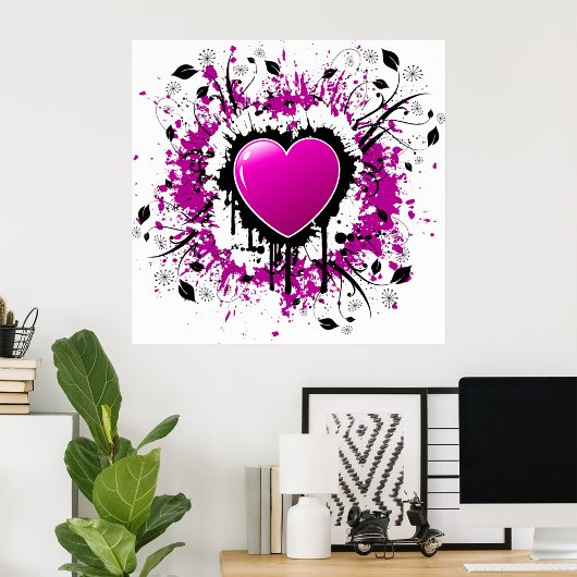 Poster Valentine Purple Heart