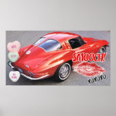 Poster Valentine Red Corvette Split Window Classic (Devant)