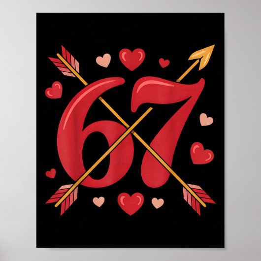Poster Valentine’s Day 67 Meme Filled With Hearts Funny S (Devant)