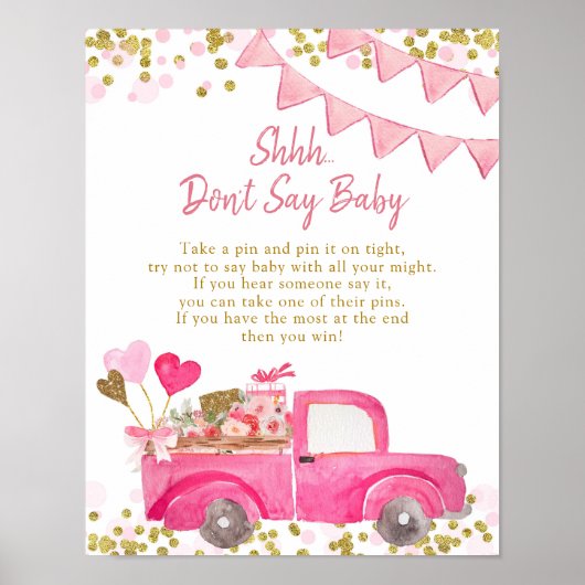 Poster Valentine Truck Sweetheart N'appelle pas Bébé Affi (Devant)