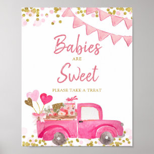 Poster Valentine Truck Sweetheart S'il vous plaît prendre