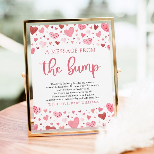 Poster Valentine Un Message Du Baby shower Bump Signal