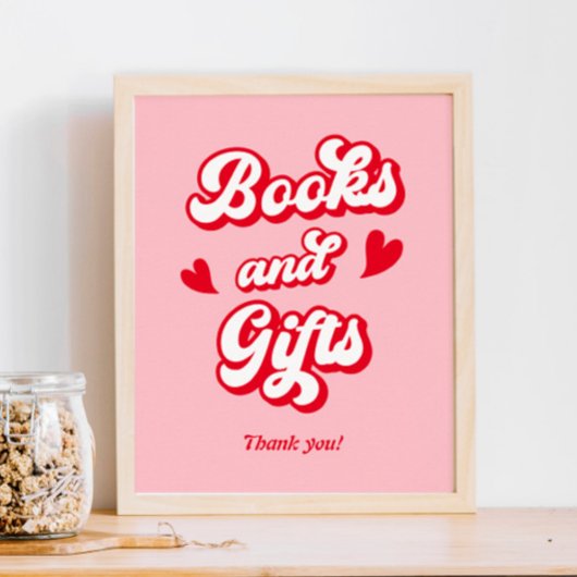 Poster Valentines Baby showers Livres et cadeaux